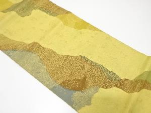 道長取りに波模様織り出し全通袋帯